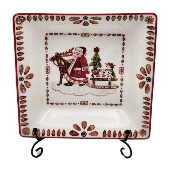 Villeroy & Boch Ginger Apfelbraeter Square Rim Soup bowl Santa and reindeer - Picture 2 of 11